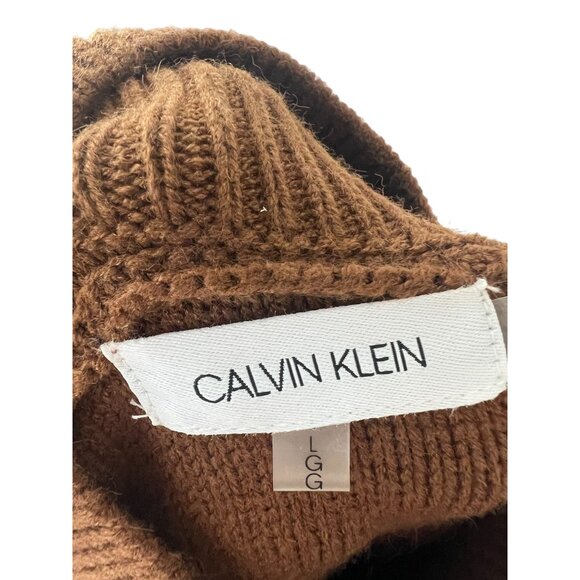 CALVIN KLEIN Mock Knit Camel Knit Sweater Size L NEW - Picture 5 of 5